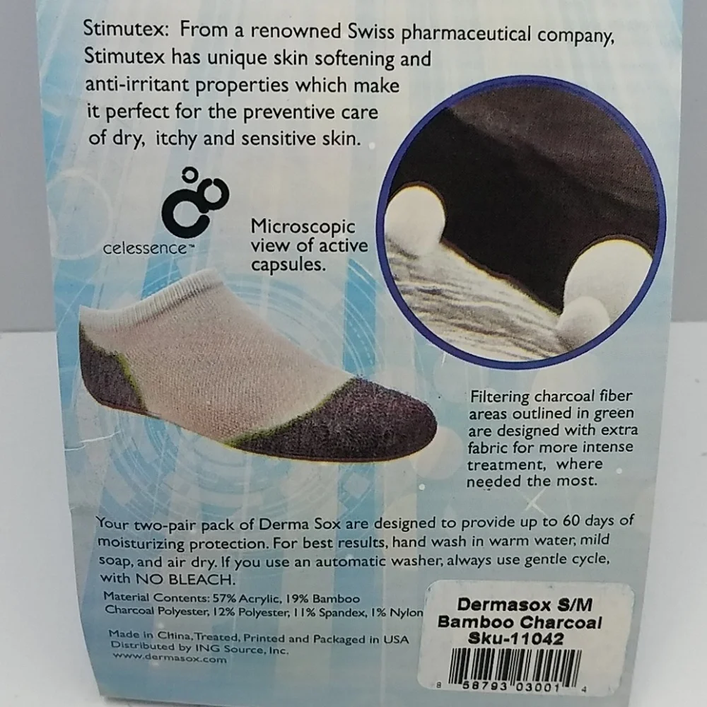 Derma Sox Nano Bamboo Charcoal Fiber Dry Skin.